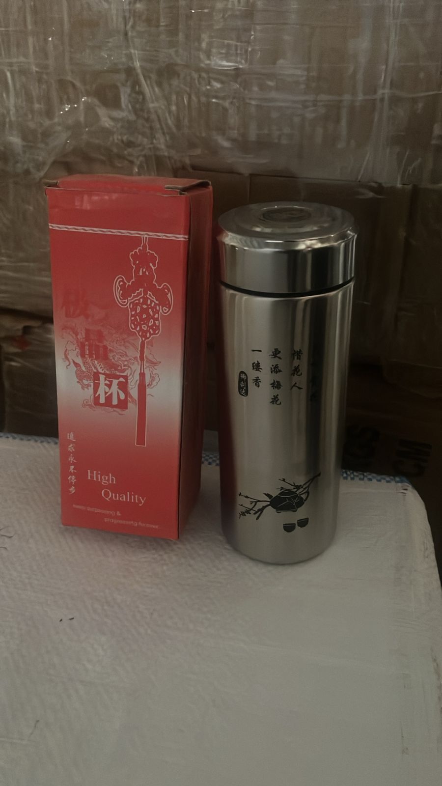 Mini Stainless Steel Water Bottle 380ml in hand