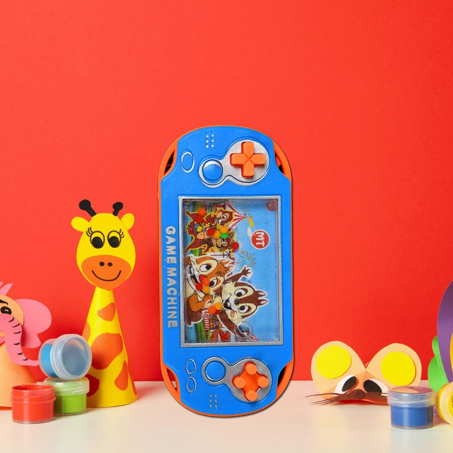 Children's handheld water game toy with bubbles in use