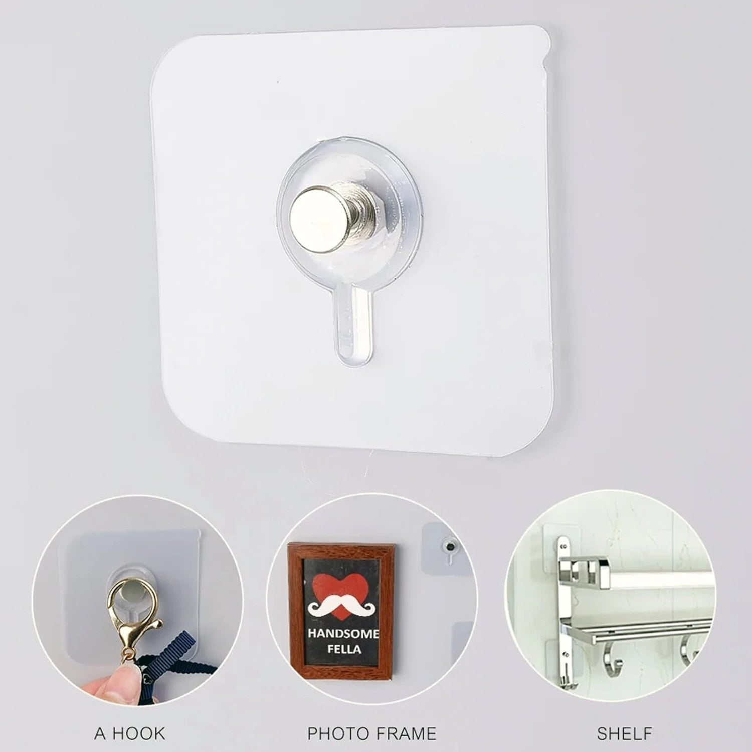 Transparent Self Adhesive Wall Hook Set (12 Pc)