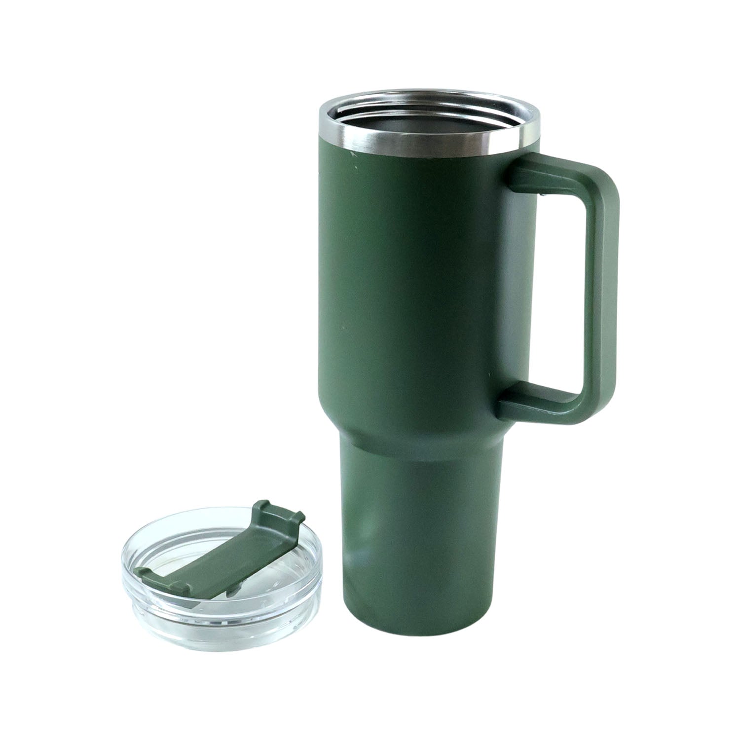 1200ML insulated mug next to a ruler for size comparison