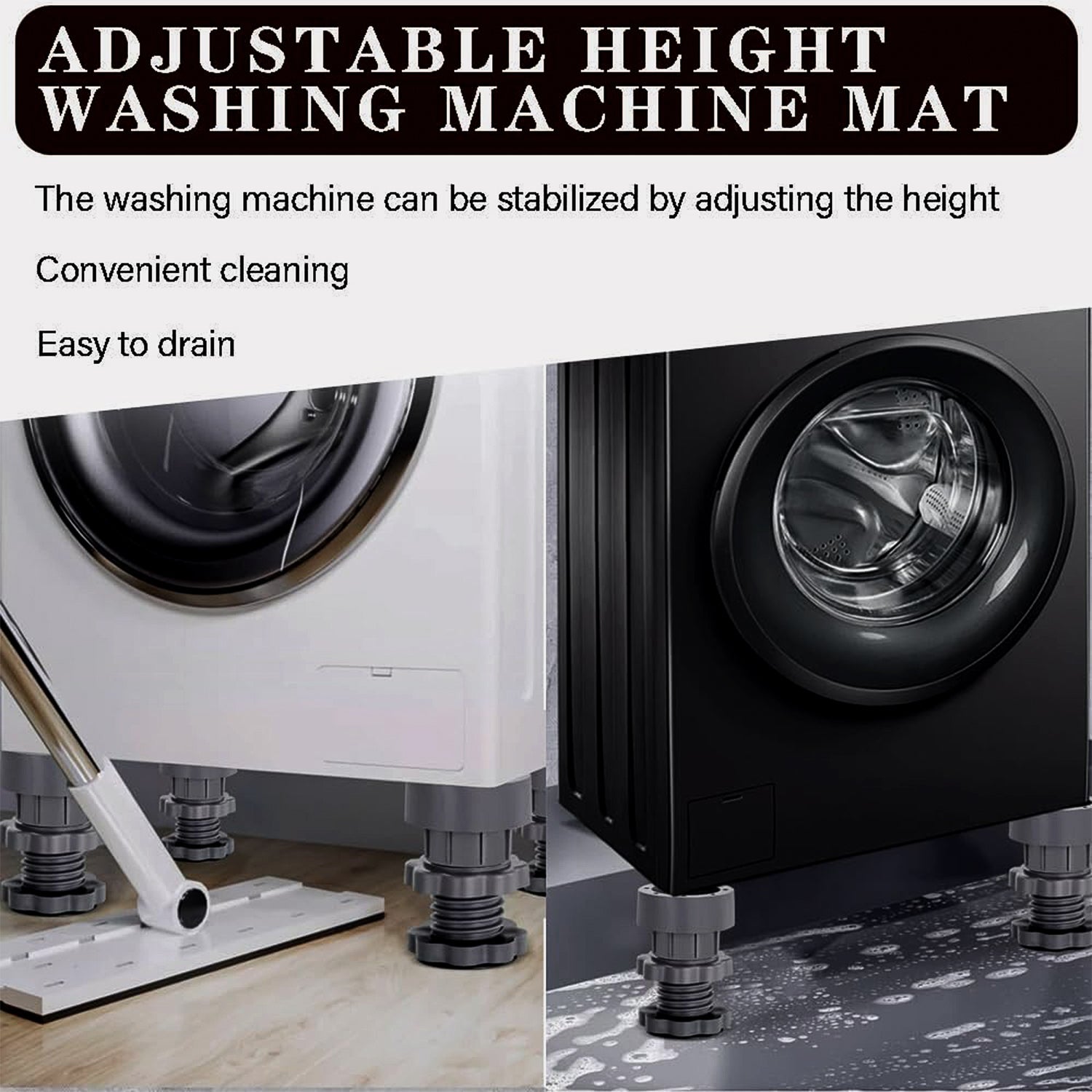 Side view of adjustable anti-vibration pad