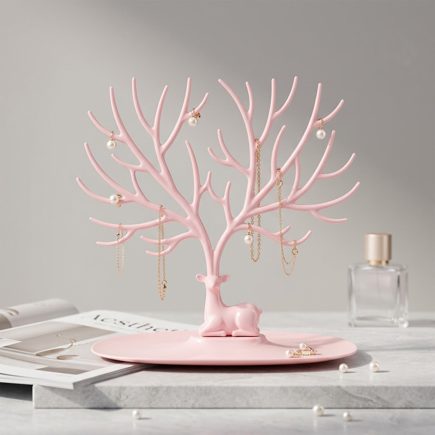 compact jewelry holder stand for earrings and rings