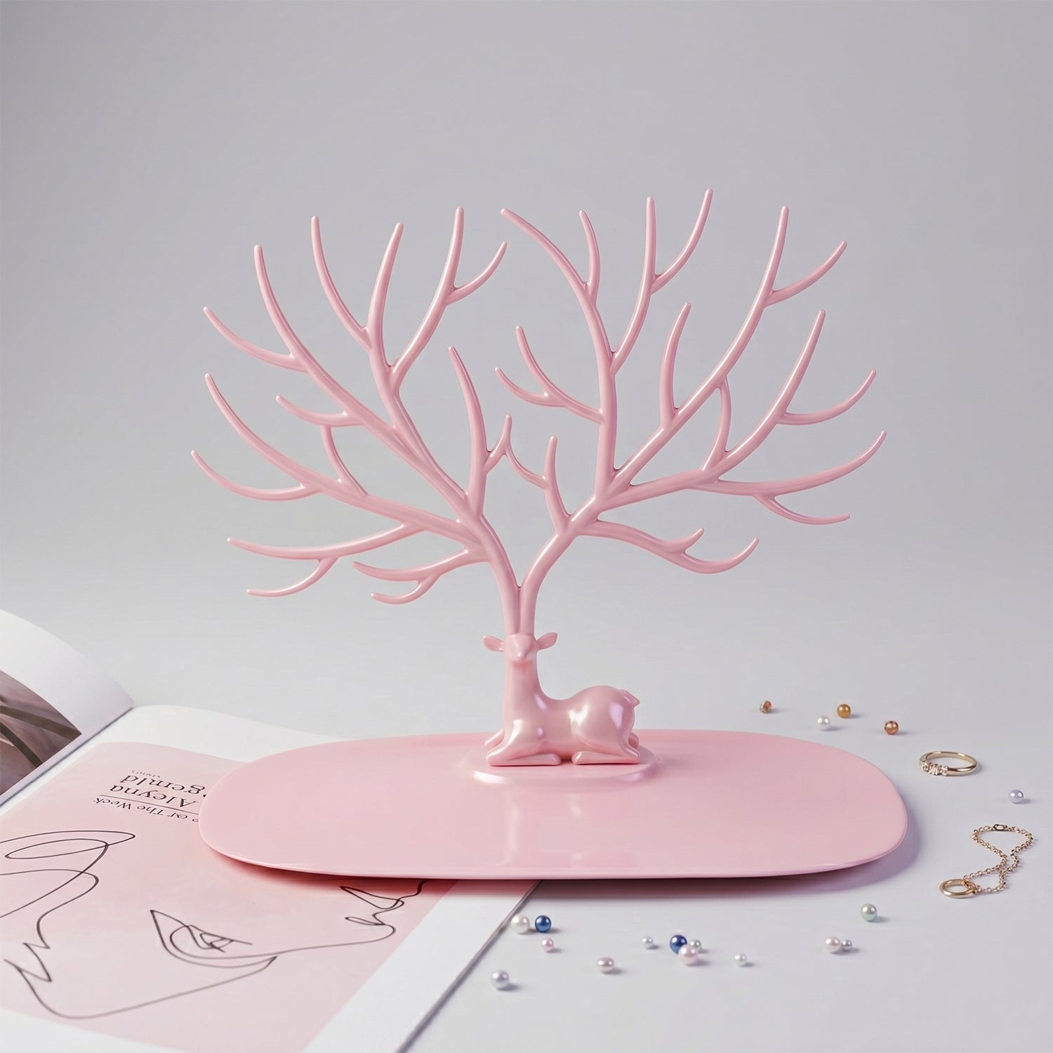 tree shape jewelry stand with base for storage