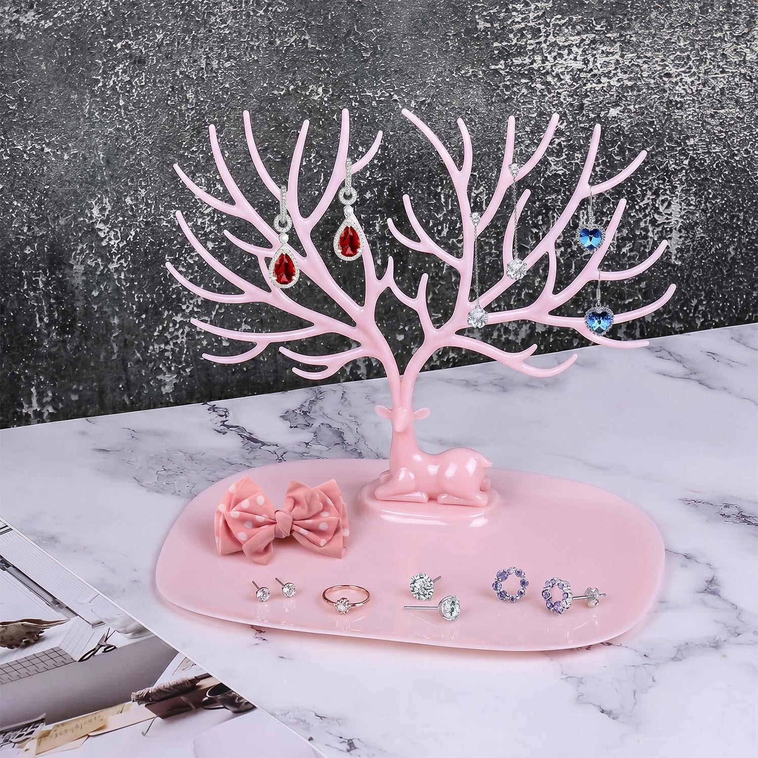 decorative antler design jewelry organizer stand