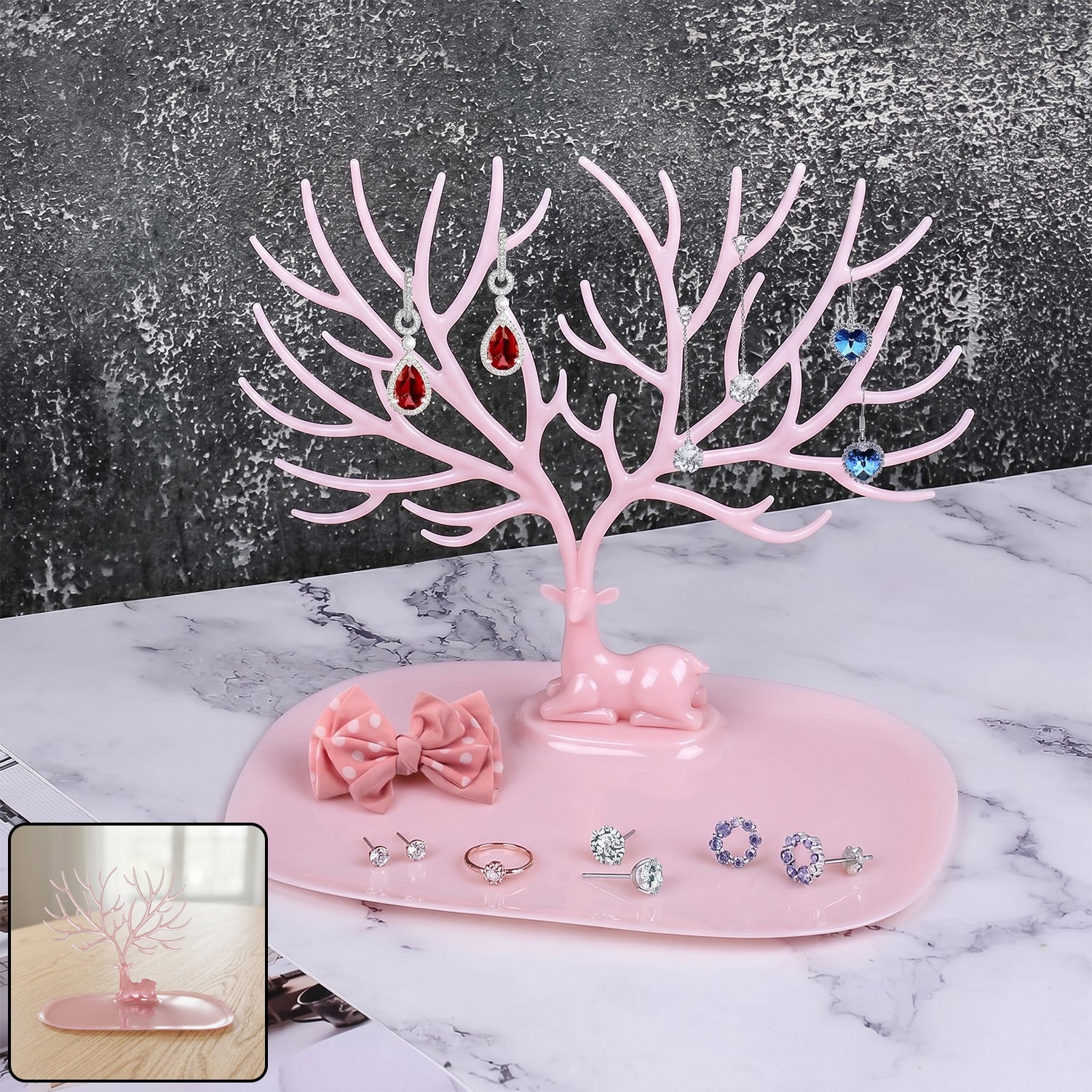 big deer antlers jewelry stand tree shaped organizer