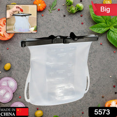 Reusable Silicone Food Storage Bag â€“ Leakproof, Flat Bottom, Freezer & Microwave Safe, BPA-Free Snack & Sandwich Bag (1 Pc)