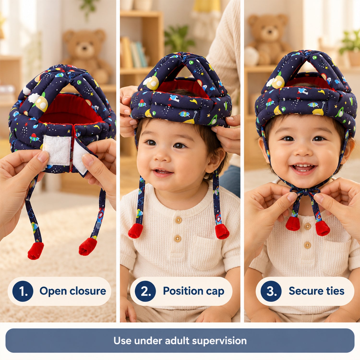 Baby Safety Helmet for Crawling & Walking Protection - 1 Pc