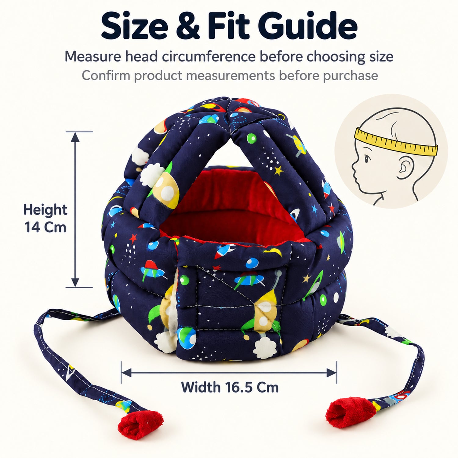 Baby Safety Helmet for Crawling & Walking Protection - 1 Pc