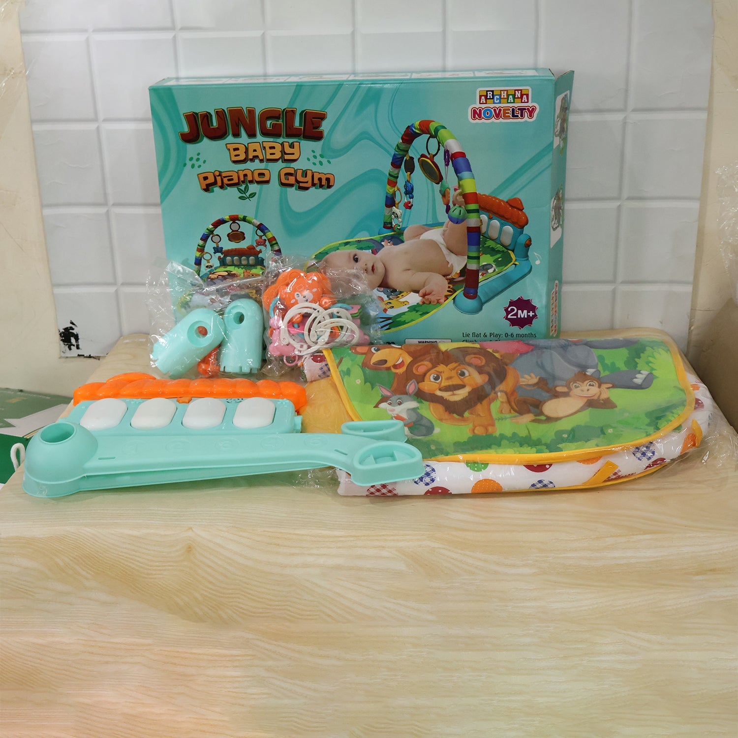 Live photo of baby piano gym activity play mat