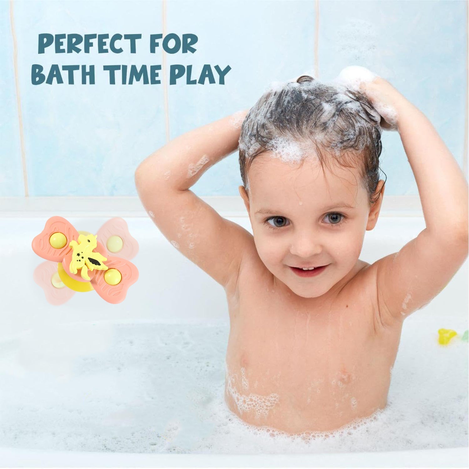 Buzzy Baby Spinner Toy Set – Suction Cup Spinning Toys (3 Pc Set)