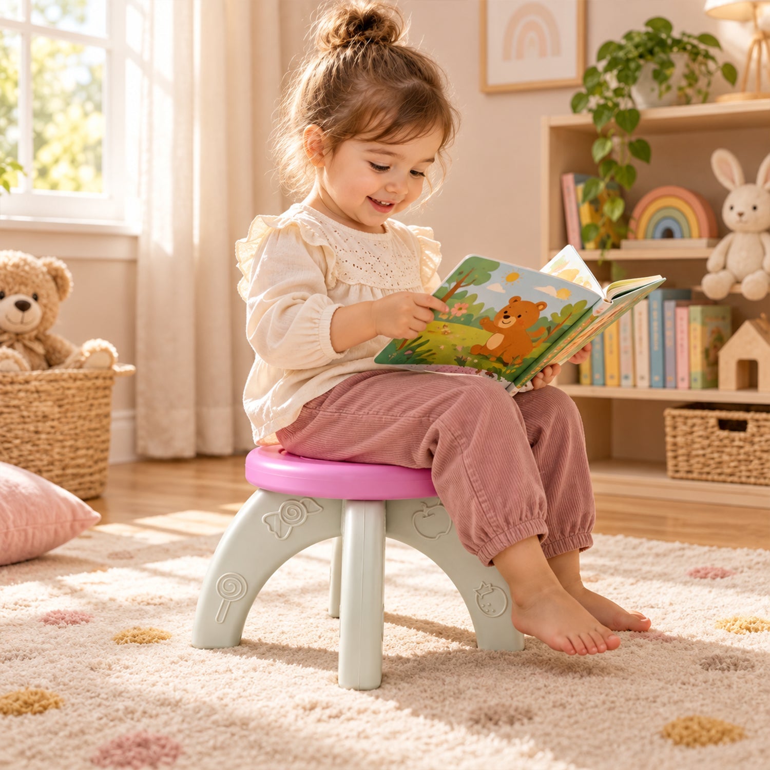 Features of detachable dismantle baby desk chair.