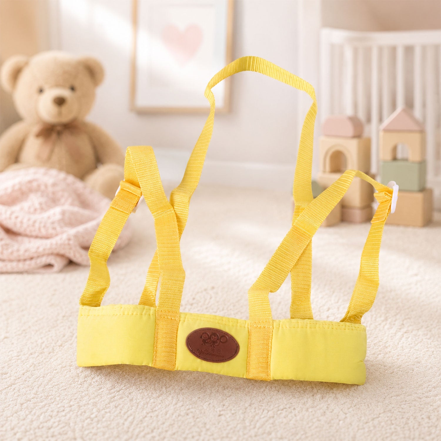 Lightweight baby walker support harness for indoor use