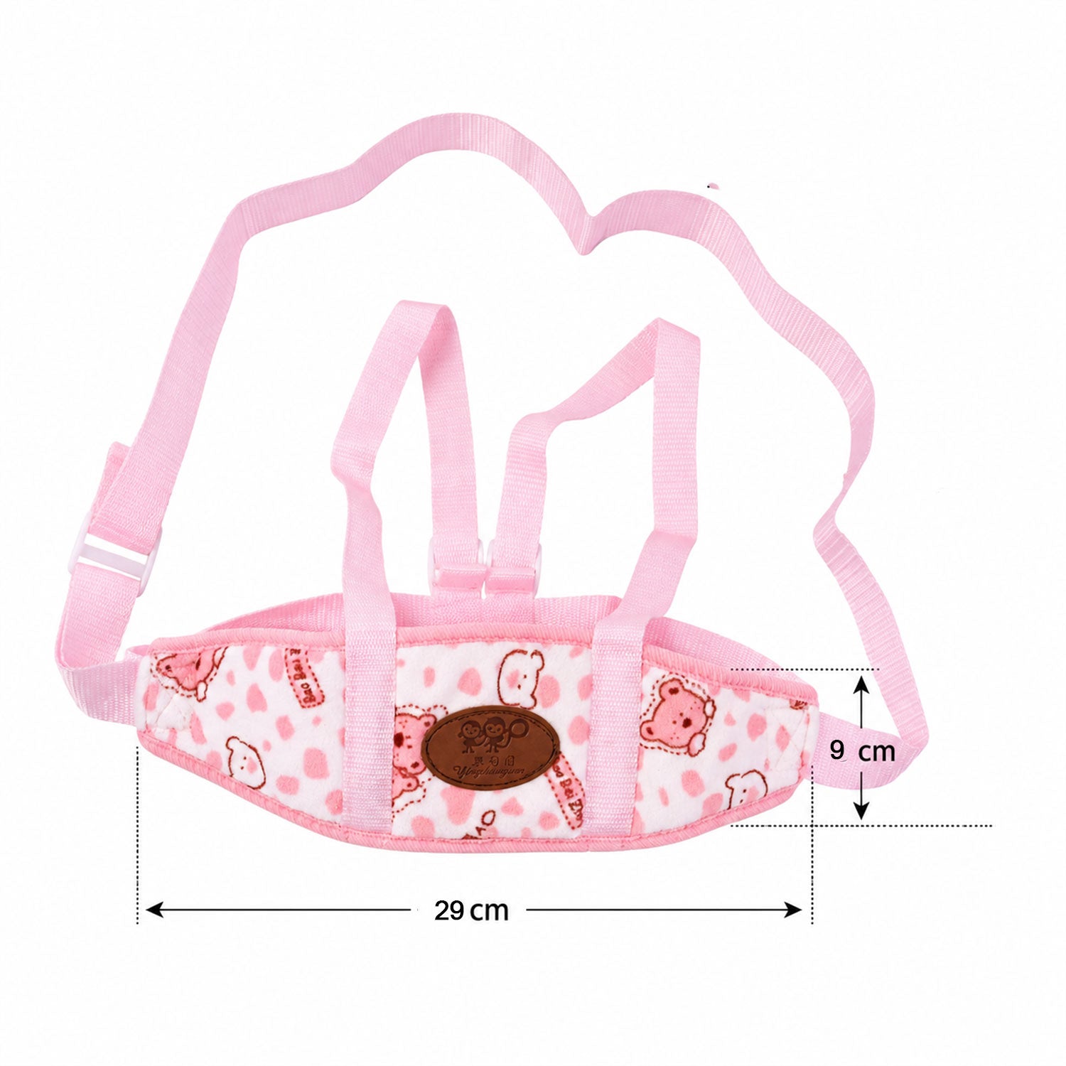 Close-up of breathable, soft fabric on baby walking assistant belt.