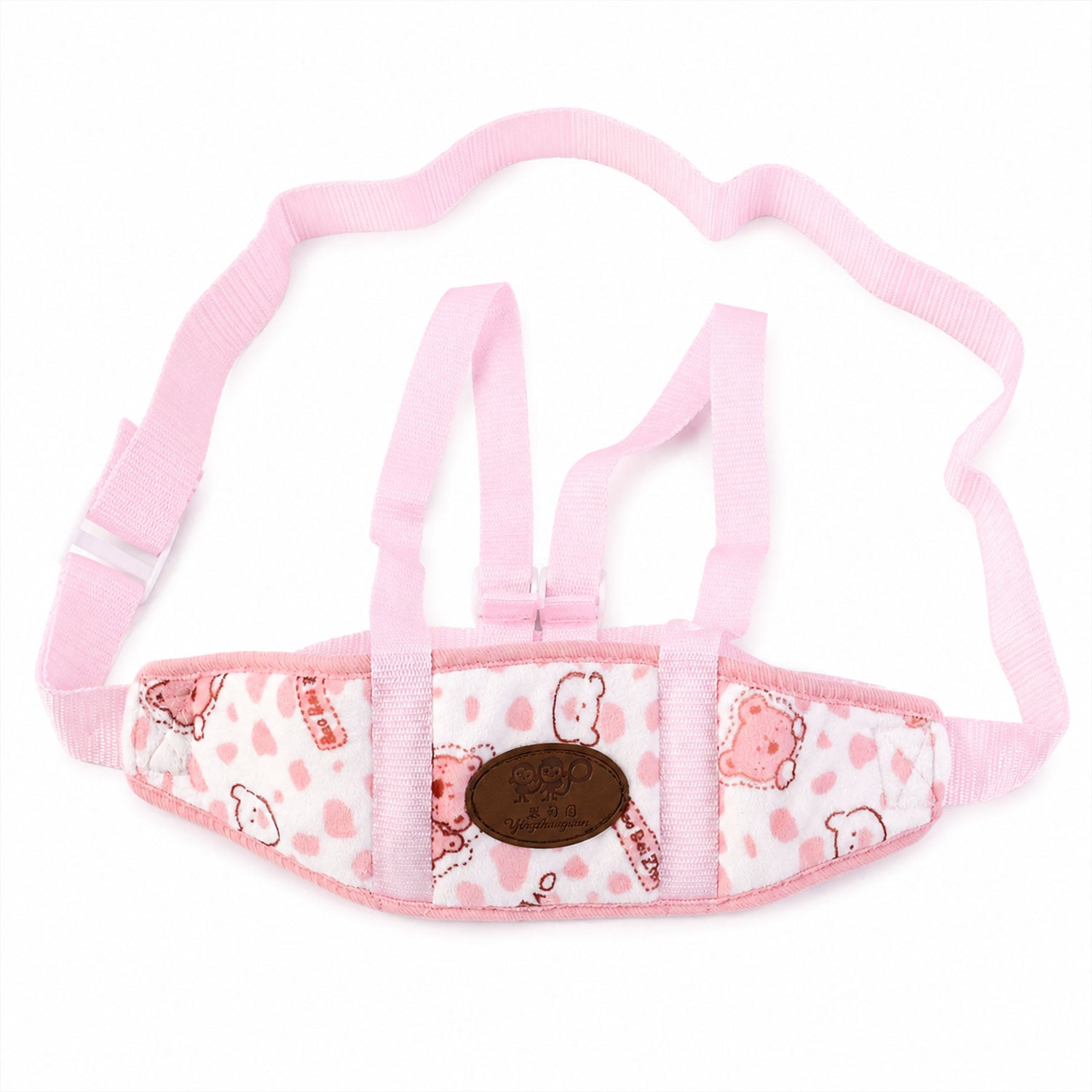 Lightweight baby walking harness designed for indoor use.