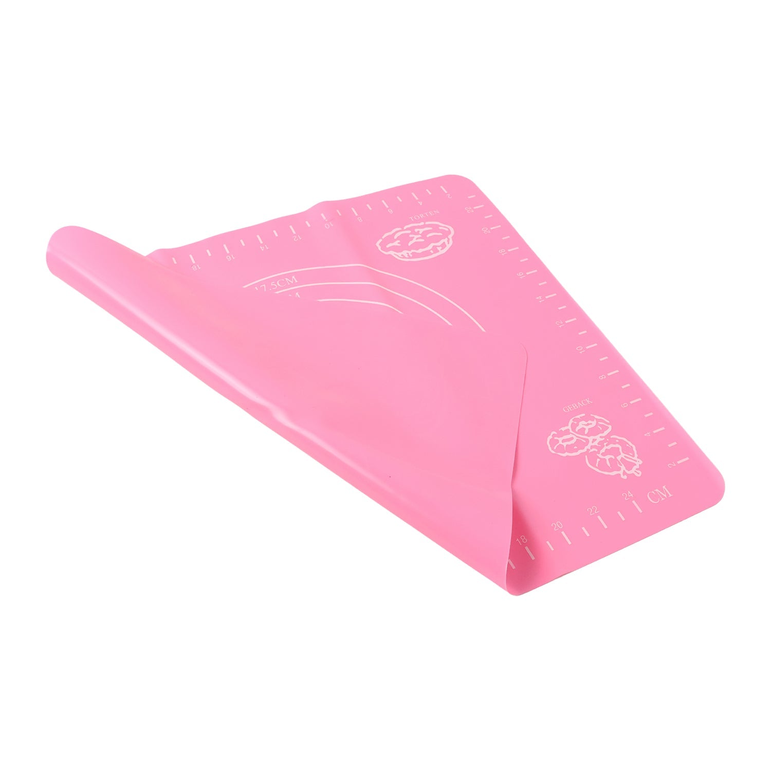 Flexible silicone baking mat rolled up
