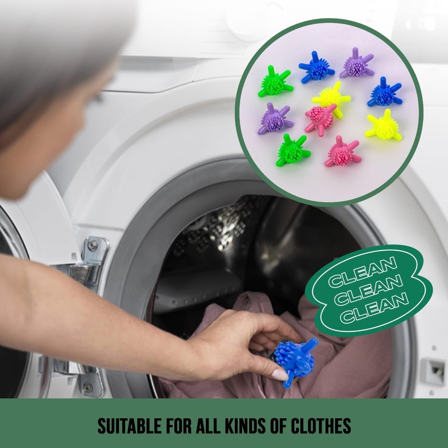 Multipurpose Laundry Washing Balls Set (6 Pc)