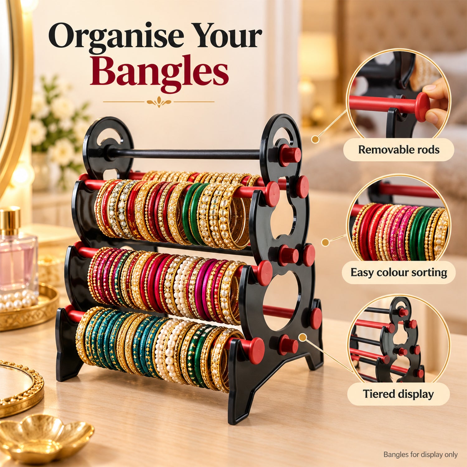 Bangle Stand 3 Step Bangle Storage Organizer Suitable For Display & Home