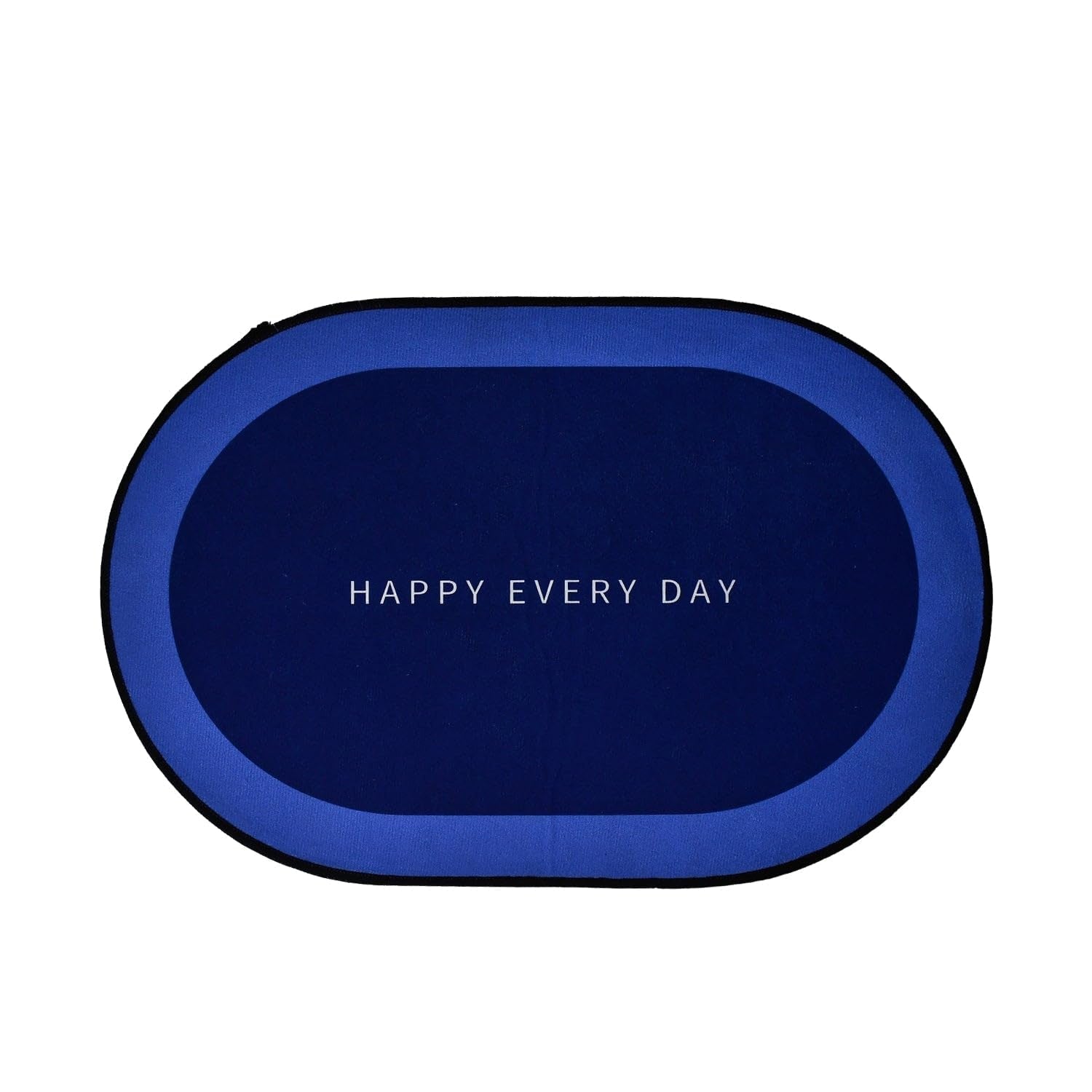 Clean blue bath mat rolled out, demonstrating absorbent and quick-dry qualities