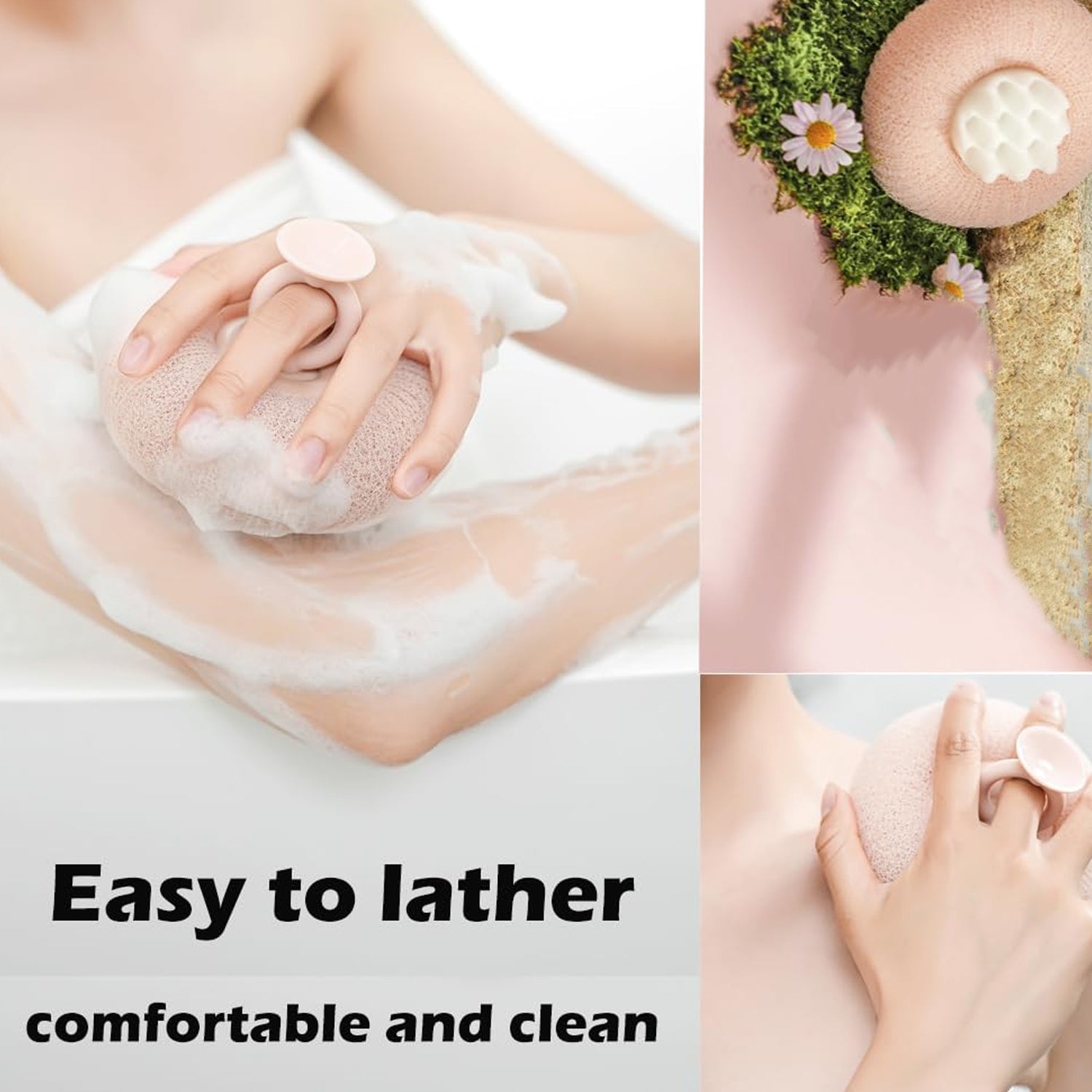 Premium Soft Exfoliating Round Bath Scrubber (1 Pc)