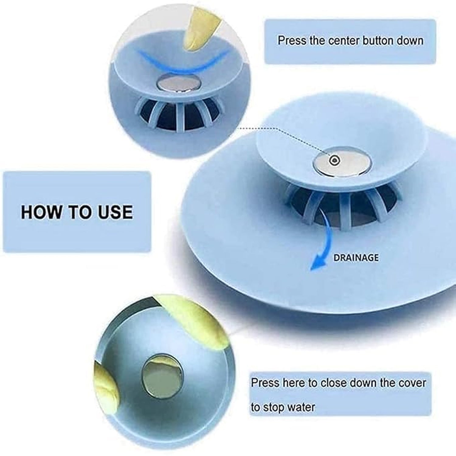 Kitchen Silicone Sink Drain Cover Strainer with Suction Cup 1 Pc