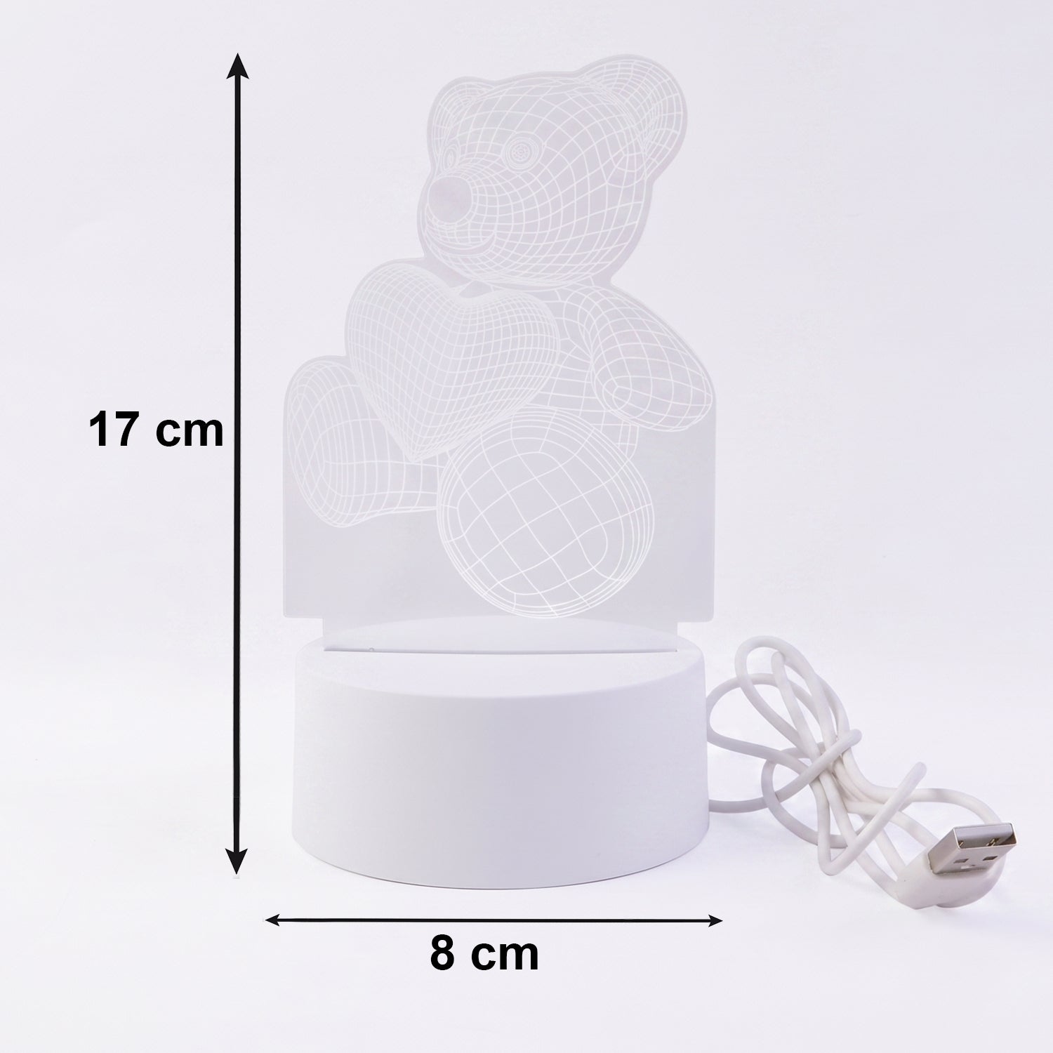 Fully illuminated 3D illusion teddy bear LED night lamp