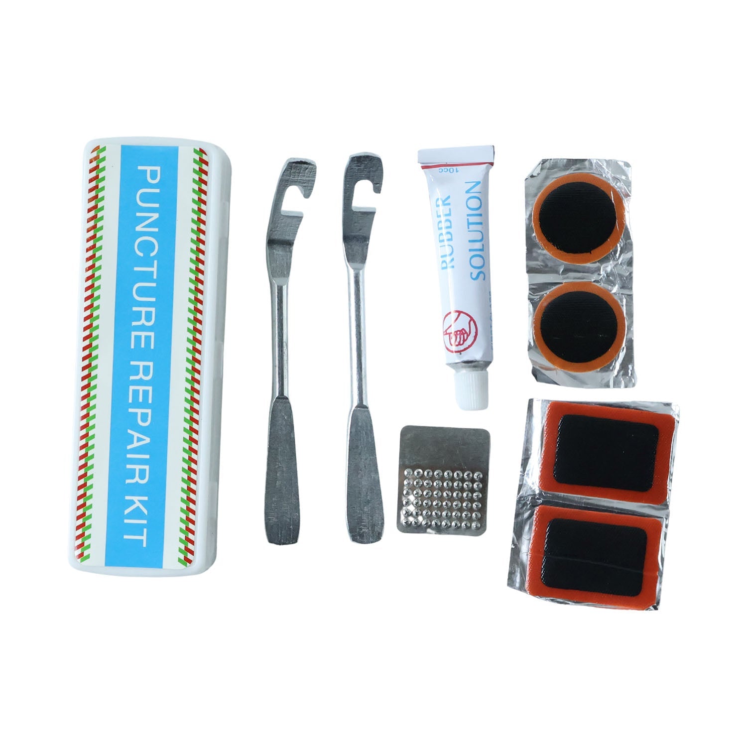 Bicycle Tire Repair Kit â€“ Portable Puncture Repair Set with Adhesive (1 Set / Mix Design)