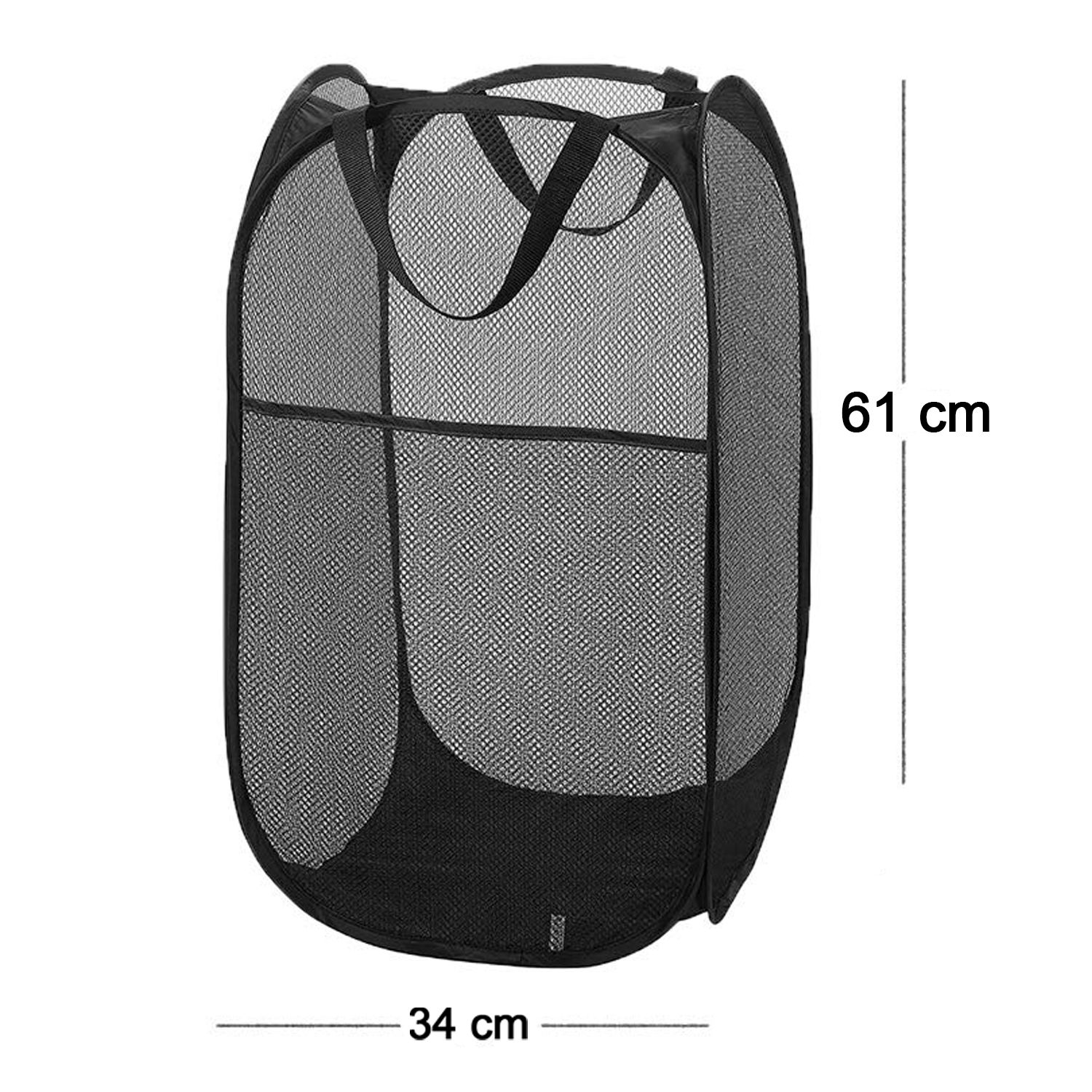 Large Foldable Mesh Laundry Basket Durable Clothes Hamper (1 Pc, 36x36x60cm)