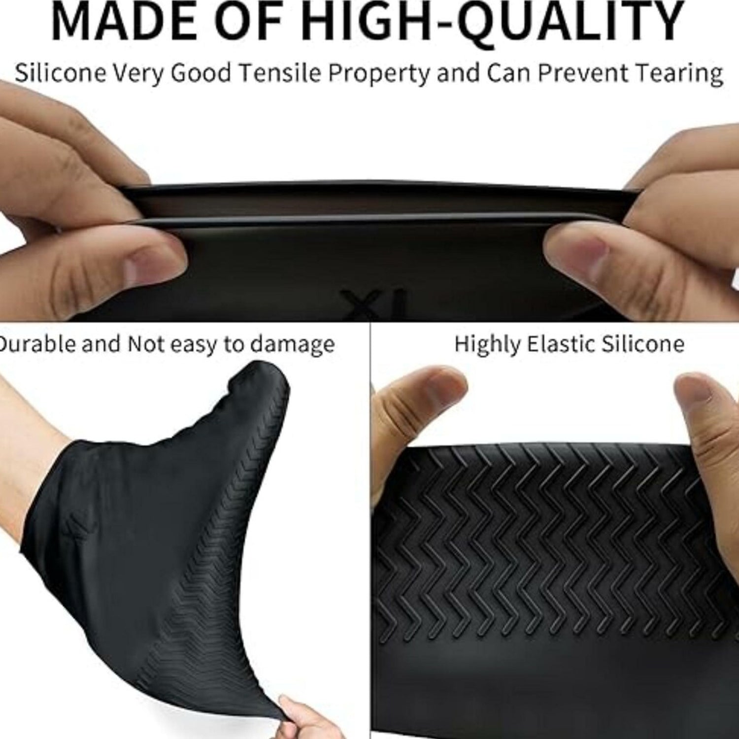 Waterproof Silicone Shoe Cover Black Color (1 Pair, Medium Size)