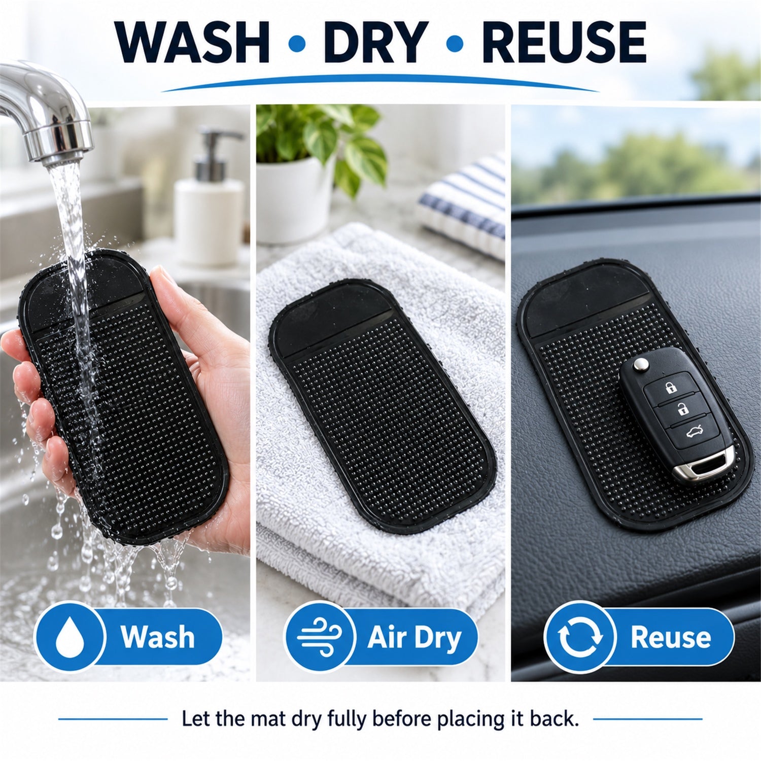 Large Transparent Non-Slip Silicone Dashboard Mat for Car