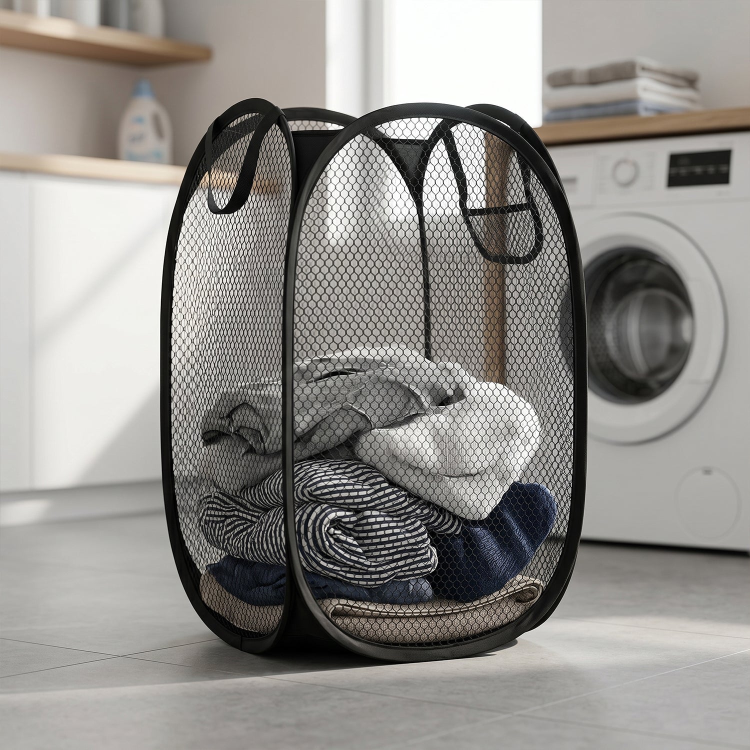 breathable mesh clothes hamper basket