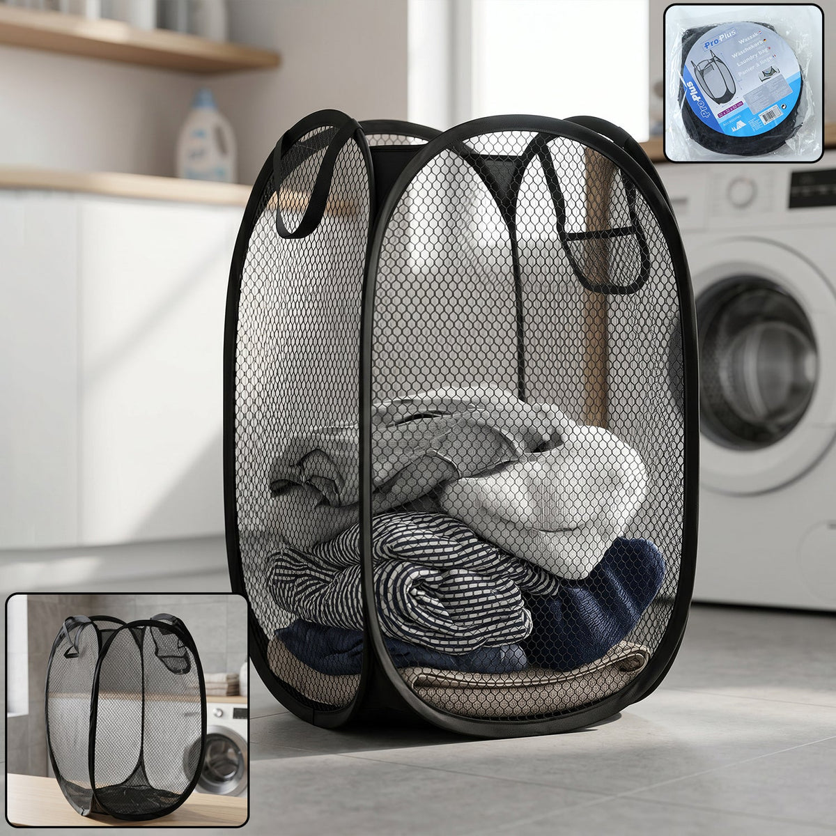 mesh foldable laundry basket home