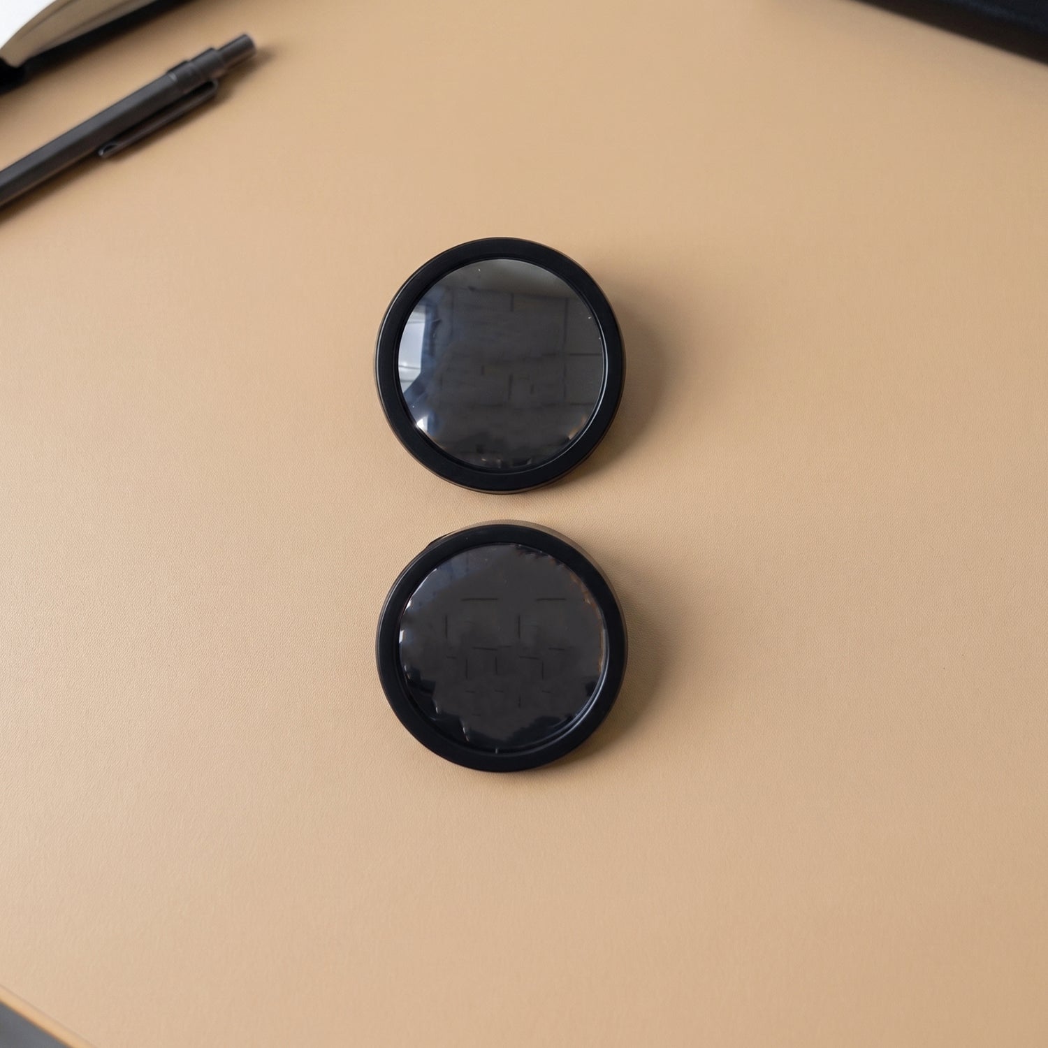 Close-up view of 360Â° adjustable car blind spot mirror