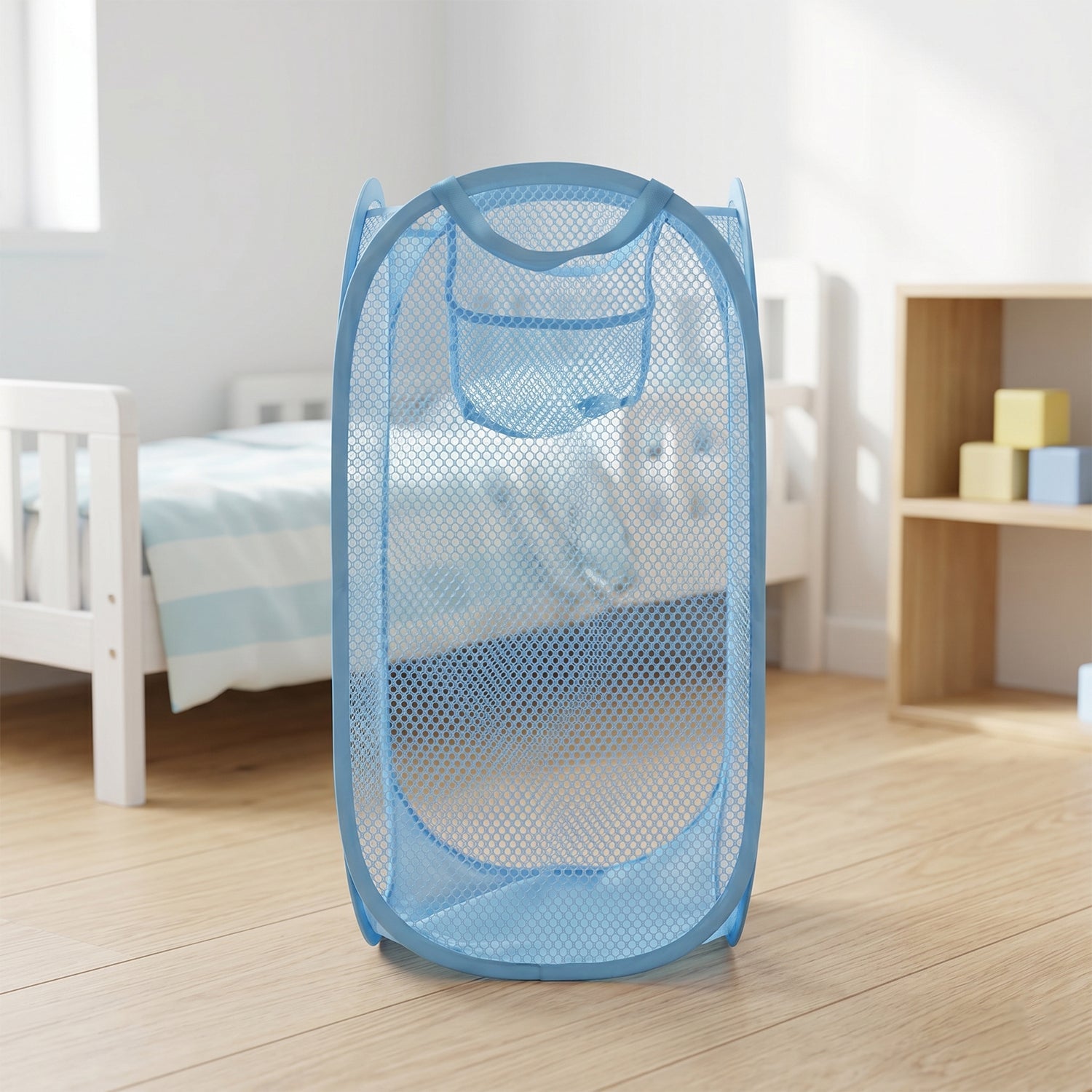 Large Mesh Pop Up Laundry Basket Clothes Storage Hamper (1 Pc, 54x30cm)