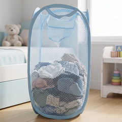 Large Mesh Pop Up Laundry Basket Clothes Storage Hamper (1 Pc, 54x30cm)