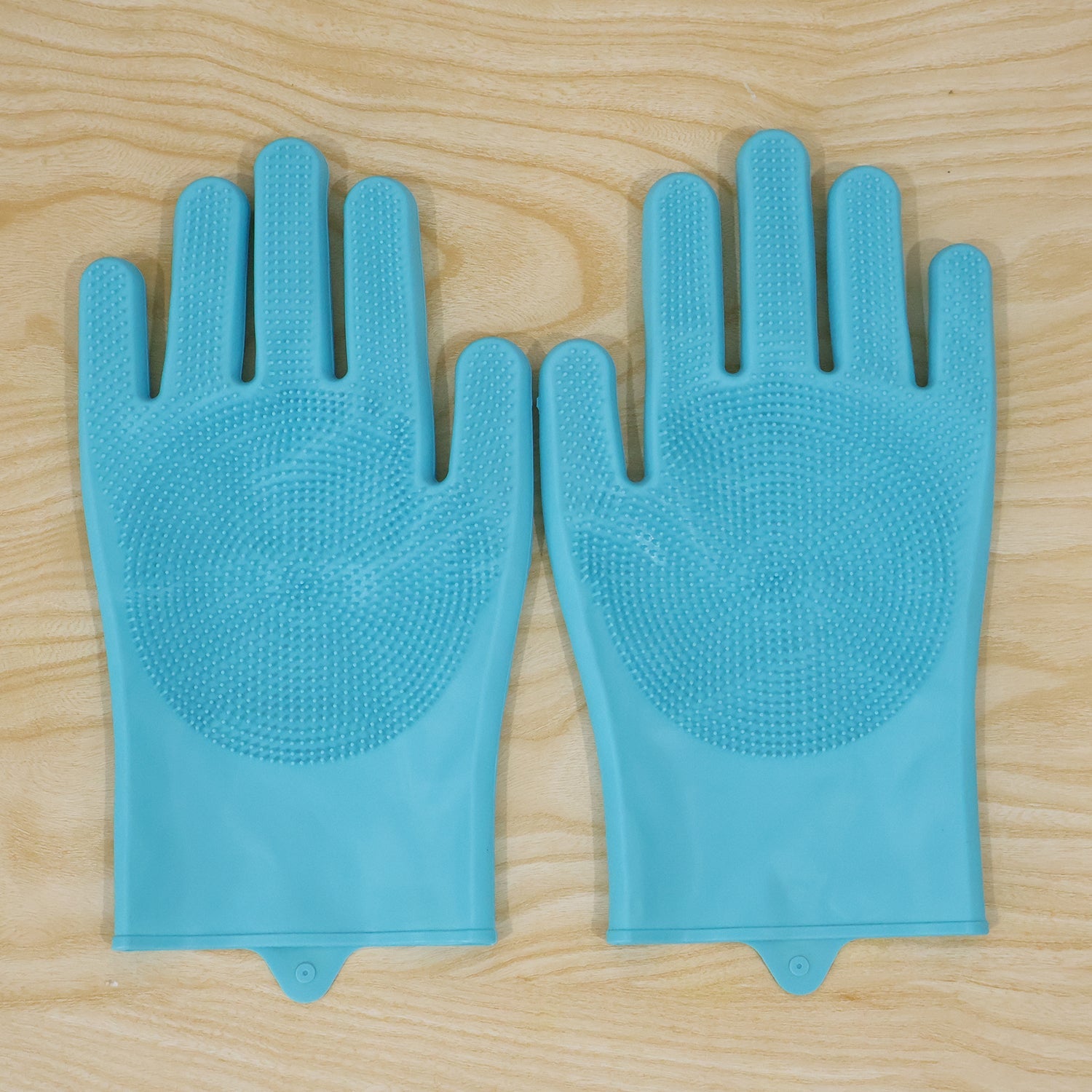 Reusable Silicone Cleaning Gloves with Scrubber Bristles for Kitchen (1 Pair)