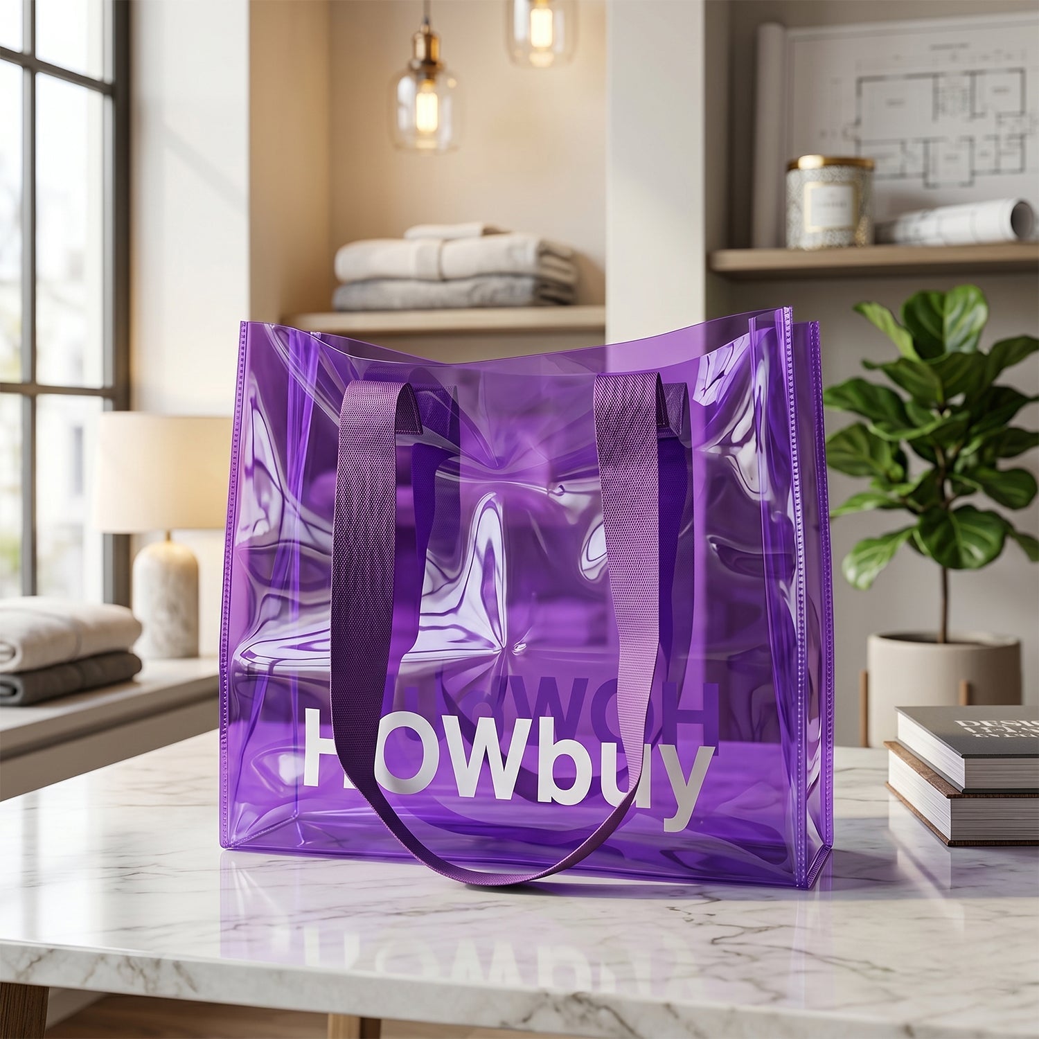 Additional view of transparent shopping tote bag