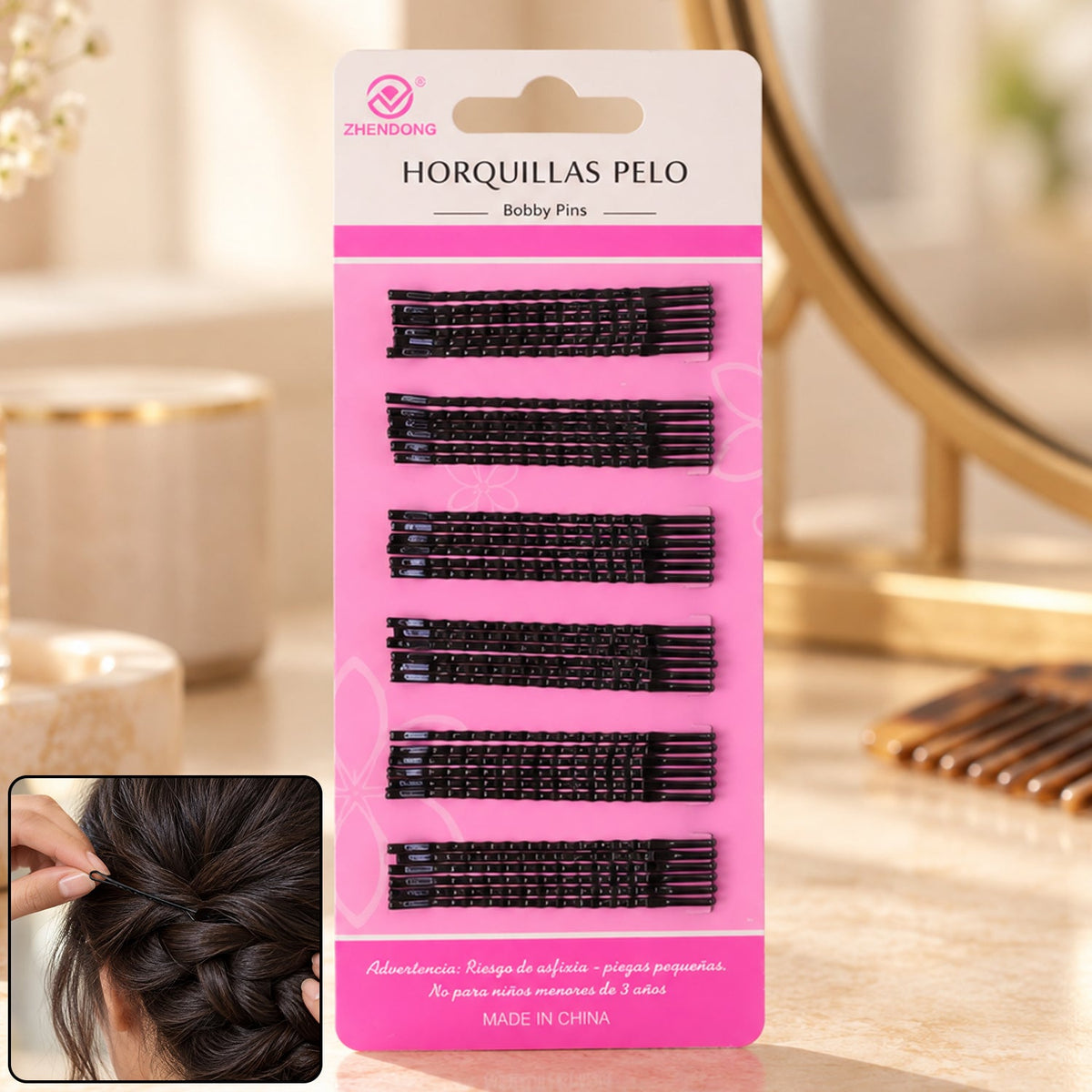 Metal bobby hair pins wavy grip buns