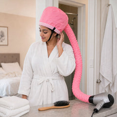 Adjustable hooded drying cap with elastic hose