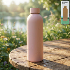 Stainless Steel Double Wall Vacuum-Insulated Drink Water (Pink / 500 ML Approx)