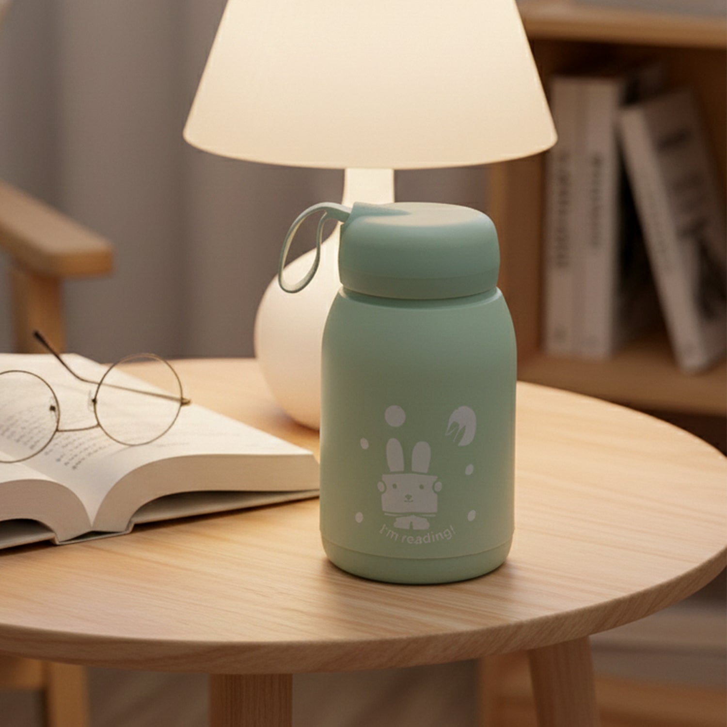 Leak-proof bamboo lid and borosilicate glass construction of water bottle