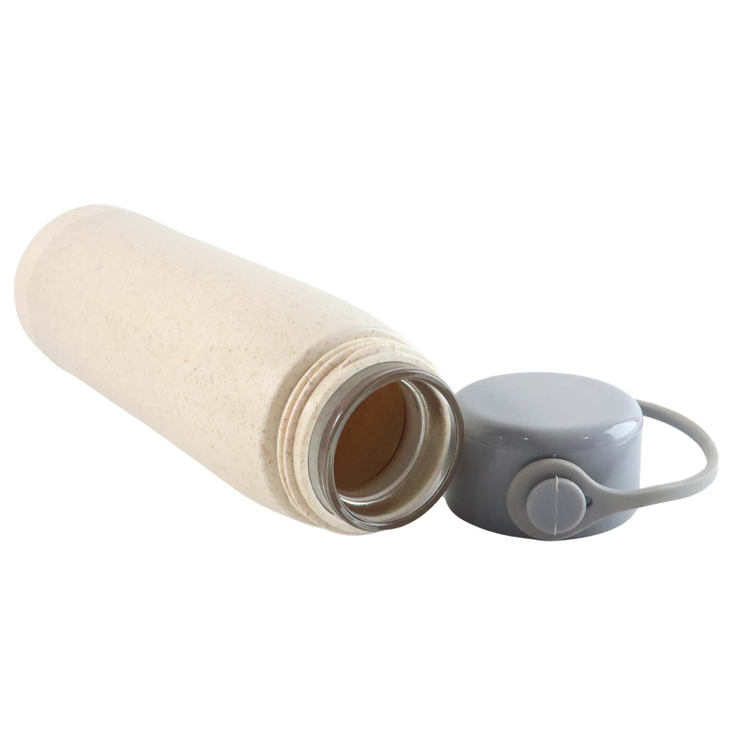 Glass water bottle with wheat fragrance design