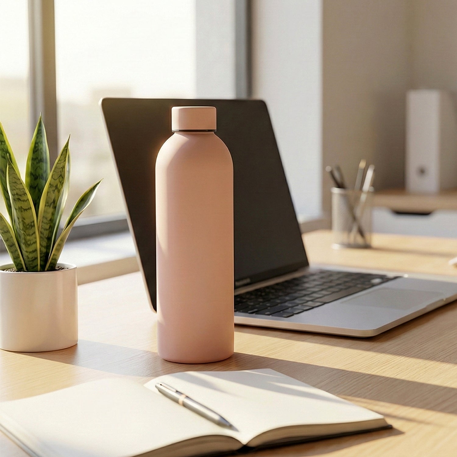 Stainless Steel Double Wall Vacuum-Insulated Drink Water (Pink / 500 ML Approx)