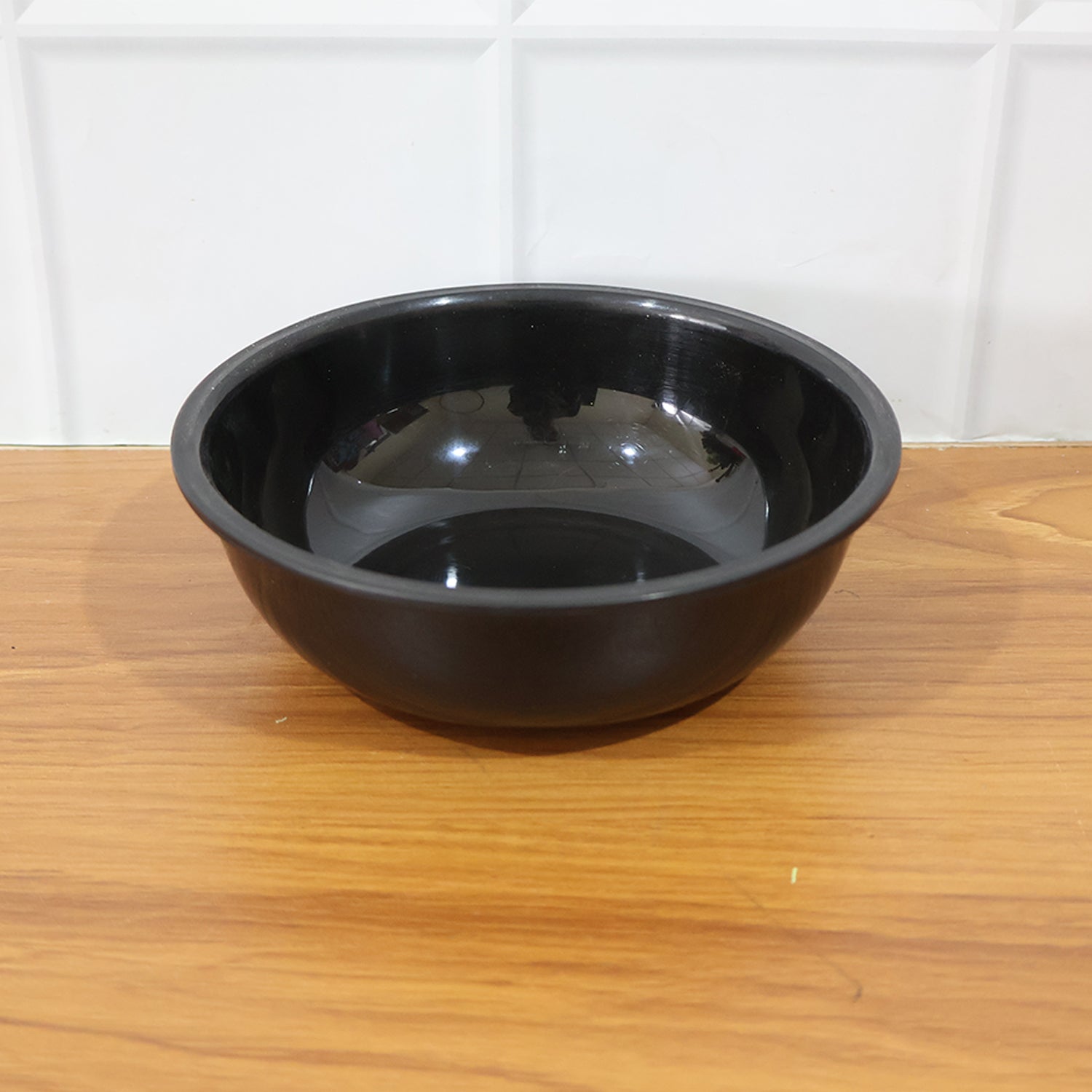 Plastic 6 Inch Black Round Deep Serving Bowl (1 Pc)