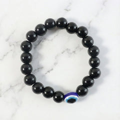 Elegant Dual-Tone Crystal Beaded Stretch Bracelet (1 Pc)