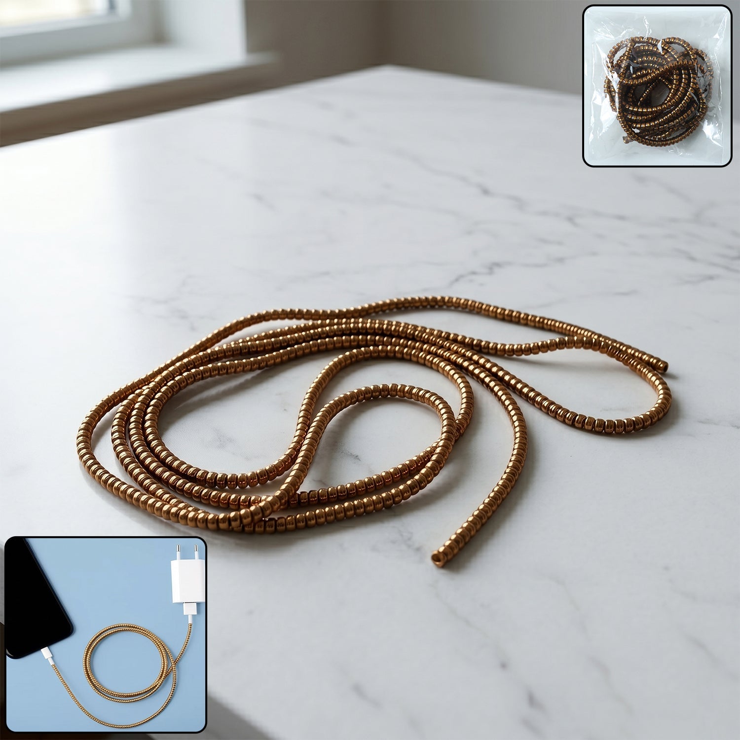 Brown spiral cable protector sleeve