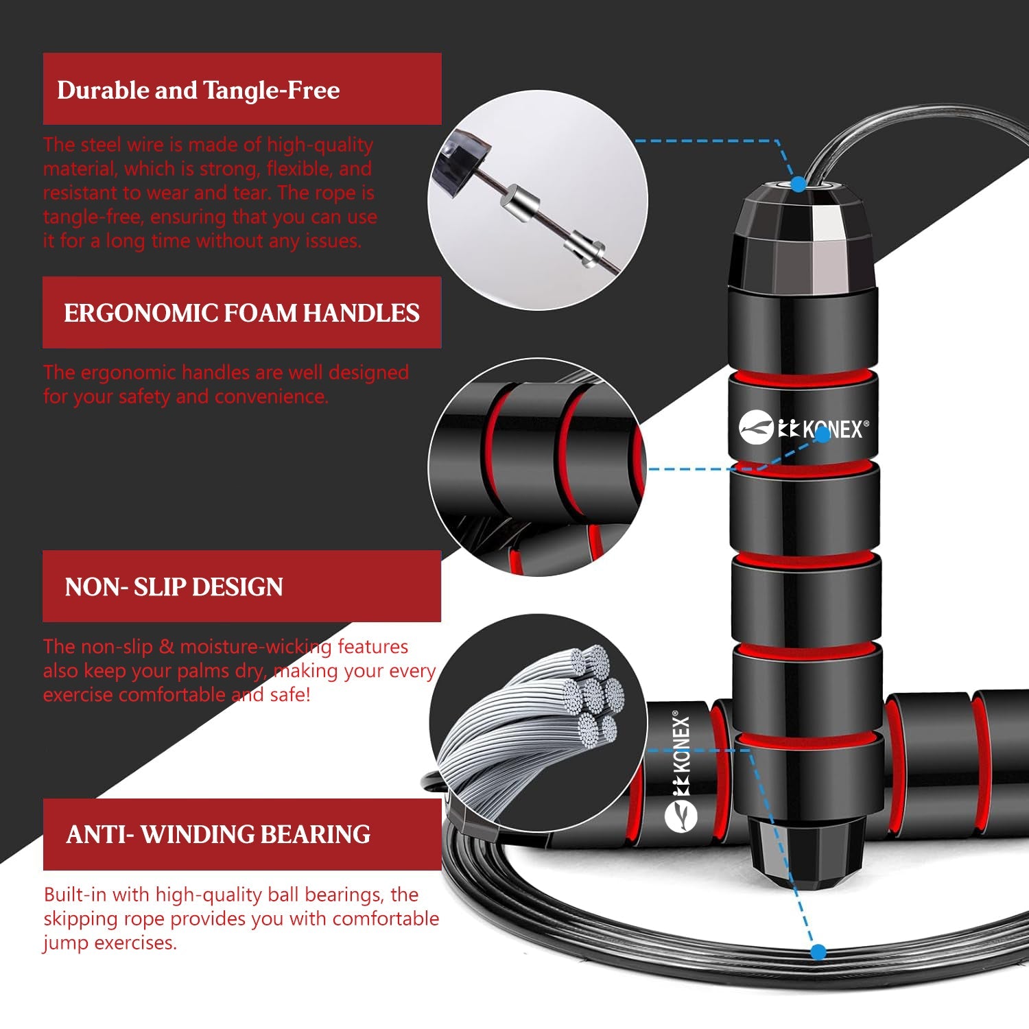 Ergonomic foam padded handles for comfort