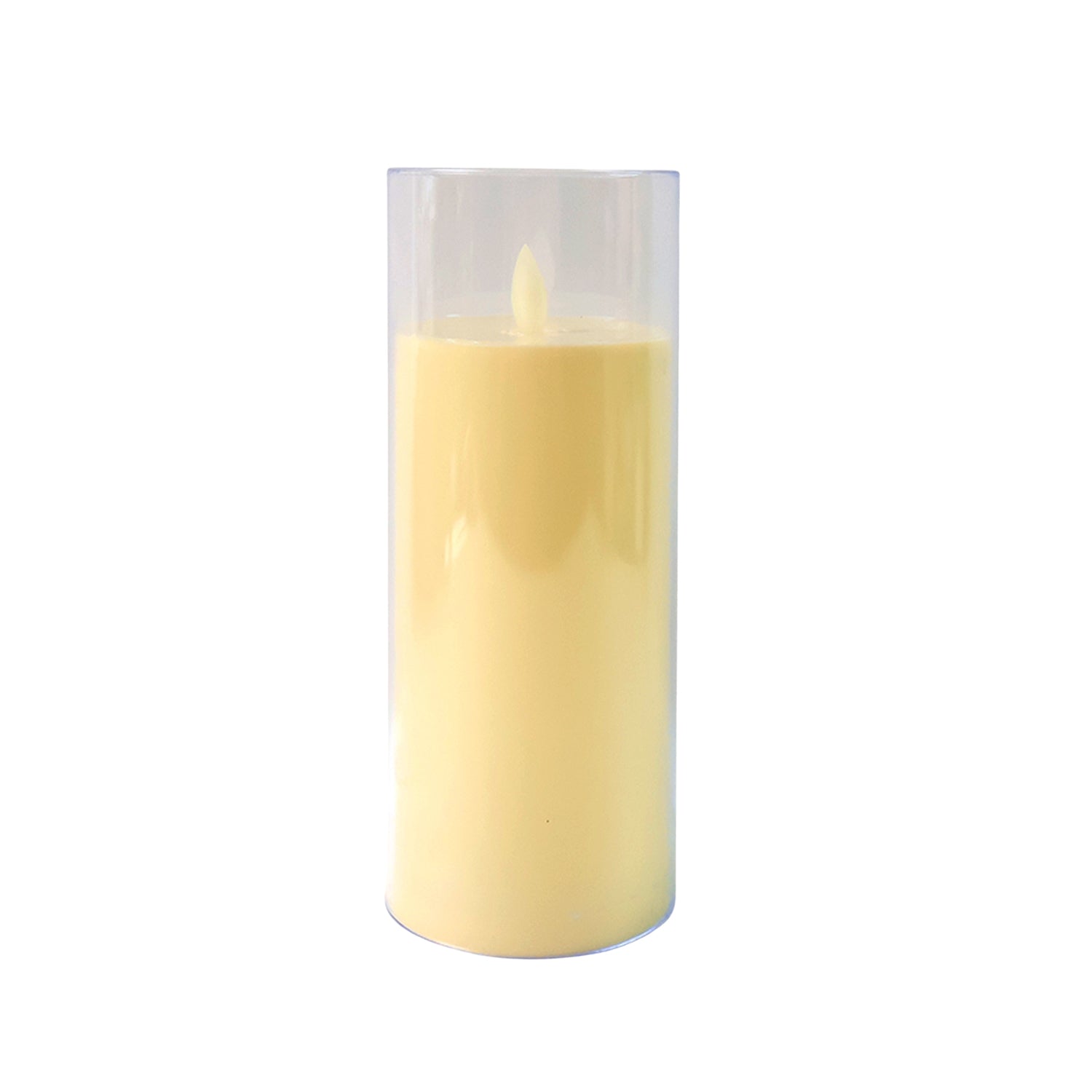 LED Flameless Candle Light with Realistic Flickering Flame Effect in Glass Cover (1 Pc)