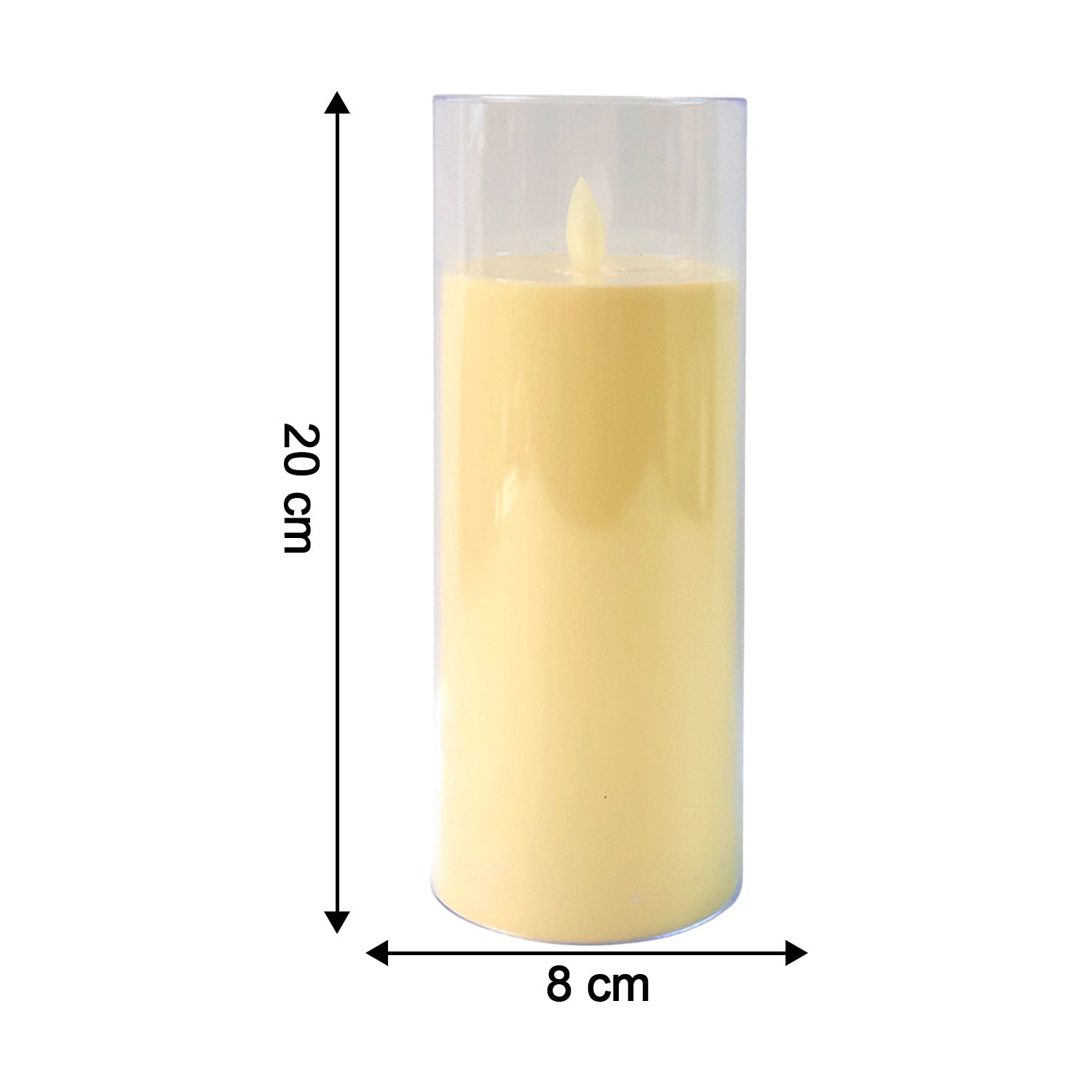 LED Flameless Candle Light with Realistic Flickering Flame Effect in Glass Cover (1 Pc)
