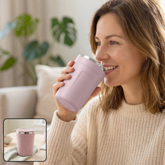 Apex Cozy coffee mug 450 ml with lid and steel rim