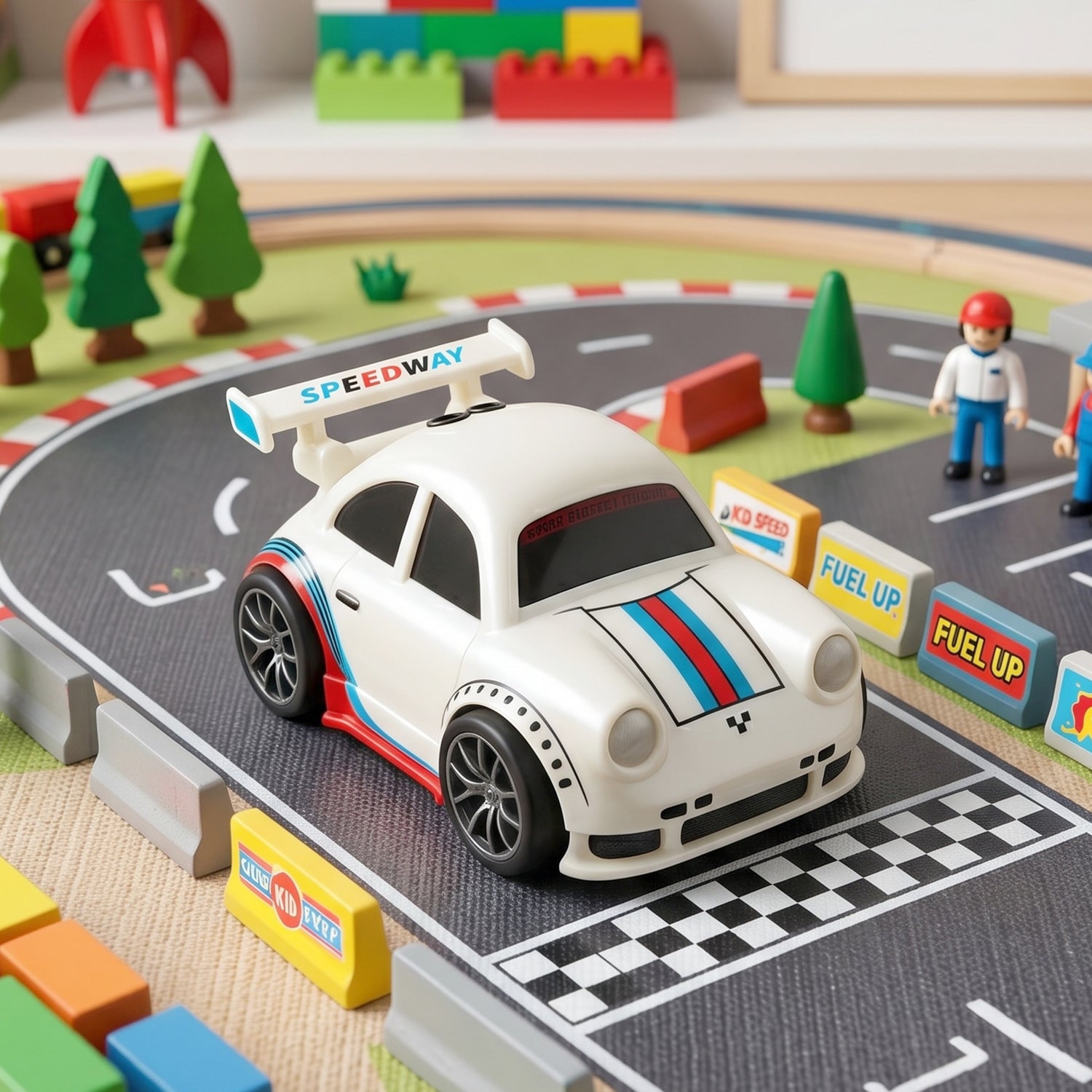RC racing car white bg